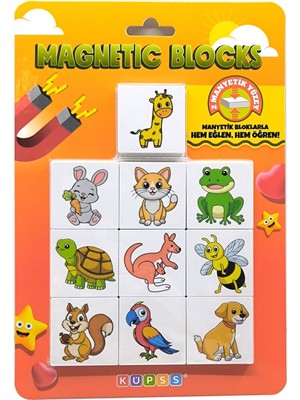 1001 Efe'nin Hayvanat Bahçesi Seri-1 / Manyetik Blok- Magnet 20 Hayvan Figürü