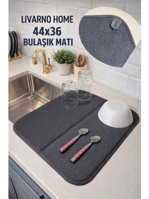 1001 Aksu Livarno Mikrofiber Bulaşık Altlığı Kurutma Matı Katlanabilir Çift Yüzey Germany 44X36 C