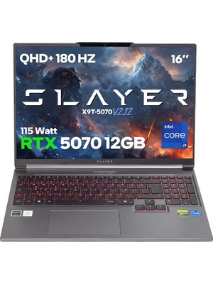 1001 Slayer X9T-5070 V2.12 C3 Intel Core I9 14900HX 64GB Ram 2tb SSD RTX5070 16" 180Hz Qhd+ IPS Freedos G