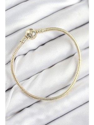 Armüz Pirinç Charm Topcuk Model Gold Renk Kadın Bileklik