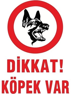 CATEKSSS Dikkat Köpek Var Levhası A4 Boyutu Dekota Üzeri Folyo Baskı