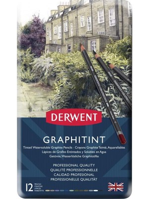 Starseven Derwent Graphıtınt Renkli Grafit Kalem Seti - 12 Renk Metal Kutu