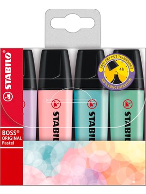 Starseven Stabilo Original Pastel- Marker Işaretleme Kalemi, 2 mm 5 mm Uç, 4lü Paket (4 Adet x 1 Pake