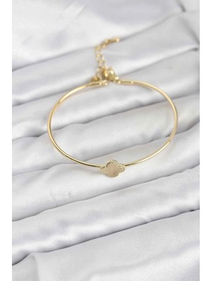 Armüz Yonca Model Gold Renk Kadın Bileklik