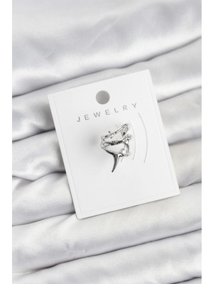 Armüz Gümüş Renk Pirinç Diken Model Kıkırdak Earcuff Küpe