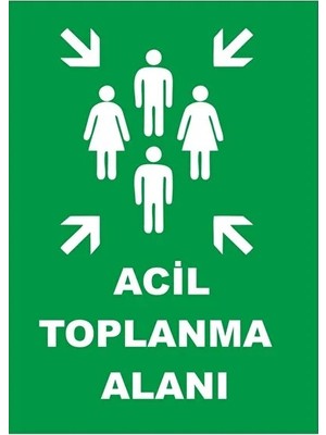 CATEKSSS Acil Toplanma Alanı Levhası Otopark Girişidir Park Yapılmaz Sticker Folyo Baskı