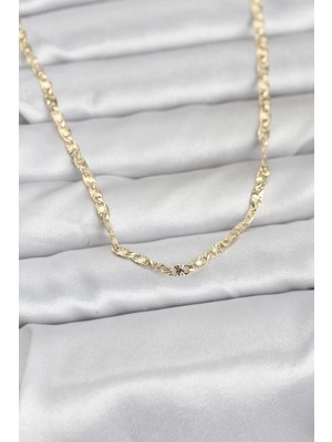 Armüz cm 14K Gold Renk Lazer Zincirli Model 60 cm Kadın Kolye