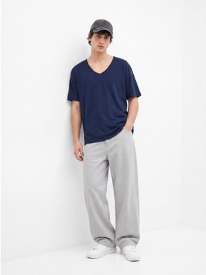 LTB V Yaka Basic Lacivert T-Shırt