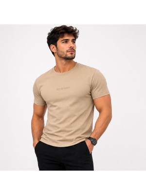 Erkek Yüksek Kaliteli Regular Fit Bisiklet Yaka Tişört