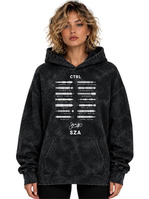 Sevbano Sza Rapper Şarkıcı Baskılı Unisex Oversize Premium Yıkamalı Hoodie Sweatshirt