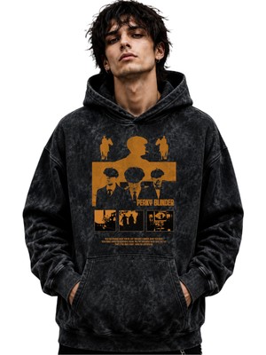 Sevbano Peaky Blinders Tommy Shelby Dizi Baskılı Unisex Oversize Premium Yıkamalı Hoodie Sweatshirt