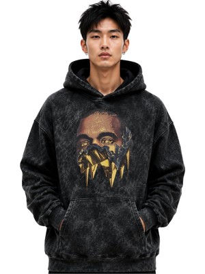 Sevbano Kanye West Rapper Şarkıcı Baskılı Unisex Oversize Premium Yıkamalı Hoodie Sweatshirt