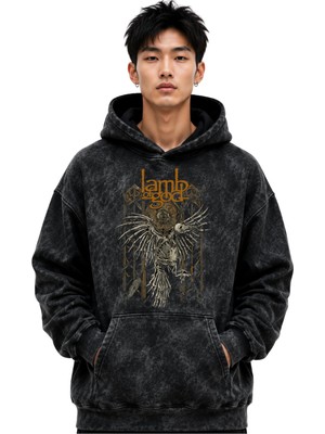 Sevbano Lamb Of God Rock Metal Müzik Grubu Baskılı Unisex Oversize Premium Yıkamalı Hoodie Sweatshirt