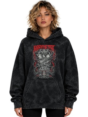 Sevbano Babymetal Rock Metal Müzik Grubu Baskılı Unisex Oversize Premium Yıkamalı Hoodie Sweatshirt