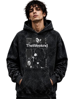 Sevbano The Weeknd Rapper Şarkıcı Baskılı Unisex Oversize Premium Yıkamalı Hoodie Sweatshirt