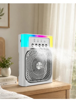 Akıllı Bayi Su Buharlı Mini Klima Fan Rgb Işıklı Taşınabilir Serinletici