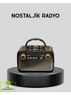 Akıllı Bayi Led’li Nostaljik Bluetooth Hoparlör – Vintage Tasarım, Ahşap Doku