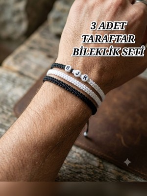 TRENDHAZAN El Yapımı Makrome Örme 3 ' Lü Avantajlı Paket Unisex  Taraftar Bileklik Seti