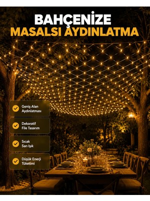 Alka LED File Işık Dekoratif Ağ LED Aydınlatma Iç Mekan Balkon Bahçe Süsü