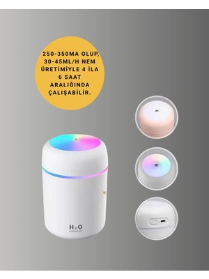 Akıllı Bayi LED Işıklı Sessiz Masaüstü Nemlendirici – 3 Buhar Modu