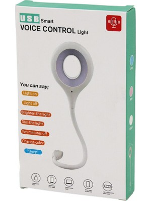 Alka USB Smart Voıce Control Light Sesli Işık Ayarlı Mini Yuvarlak USB 16 Ledli Lamba Akrobat Kollu 2W 5V-0.5A