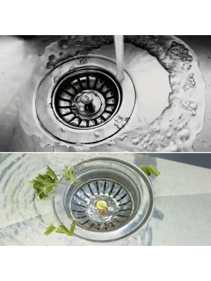 Alka Paslanmaz Çelik Mutfak Evye Lavabo Süzgeci Lavabo Gideri Atık Gıda Tıpası