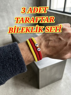 TRENDHAZAN El Yapımı Makrome Örme 3 ' Lü Avantajlı Paket Unisex  Taraftar Bileklik Seti