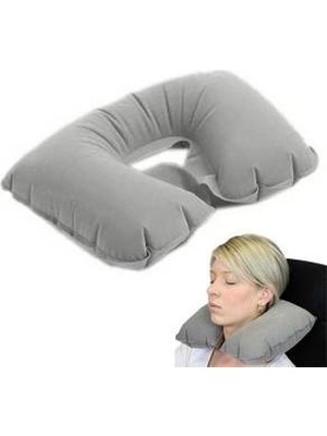 Akıllı Bayi Şişme Seyahat Yastığı Gri Lacivert