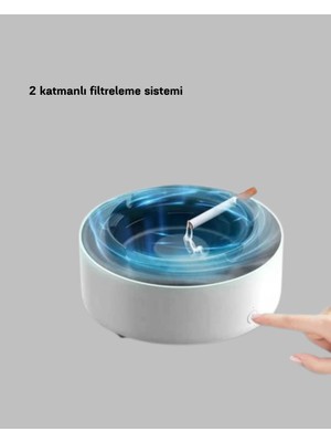 Akıllı Bayi Sigara Dumanı ve Koku Giderici Hava Temizleyici Küllük – 2 Katmanlı Filtreli