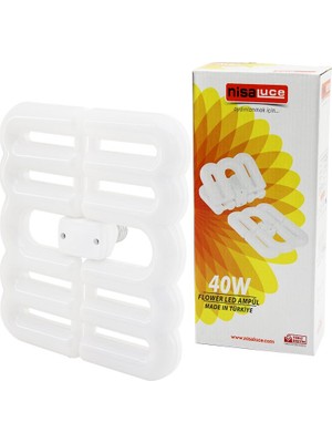 Alka Flower Katlanır - 4b Şekil 21X23.5CM 40W - E27 Beyaz LED Lamba Ampul 3600 Lümen - 6500K