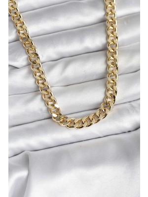 Alka 14K Gold Renk Kaplama Kalın Zincir Model cm Kadın Kolye 5886