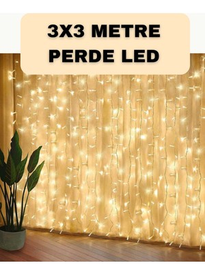 Alka Dekoratif 3x3 LED Perde Işık Şelale Tasarım Enerji Tasarruflu