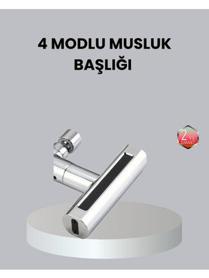 Alka Abs Pirinç Alaşımlı Musluk Başlığı 4 Modlu 360° Dönebilen ve Ekonomik