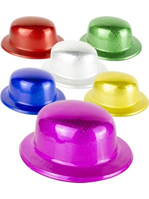 Alka Altın Renk Hologramlı Plastik Yuvarlak Melon 27X24 cm