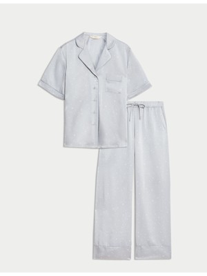 Marks & Spencer Saten Yıldız Desenli Pijama Takımı