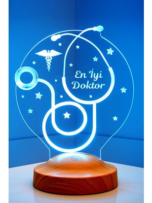 Valor 3D Doktor Hediyesi Stetoskop 3 Boyutlu LED Lamba