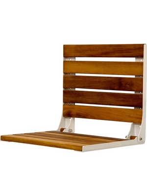 Valor Duvara Monte Katlanır Ahşap Duş Oturağı 38X38 (Beyaz) Duş Sandalyesi