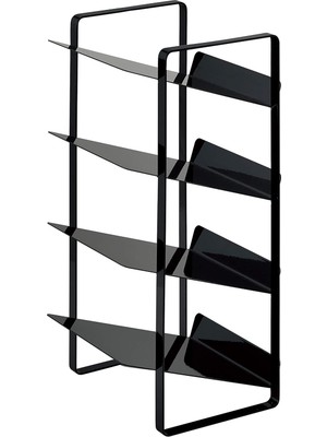 Valor Yamazaki 4305 Tower Şişe Rafı, Siyah, Çelik, Minimalist Tasarım, 20 x 20,5 x 40 cm (Uxgxy)