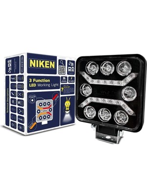 Valor Niken Off Road Sis Lambası Çalışma Lambası Pro 8 LED Kare 3 Fonksiyonlu