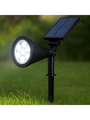 Valor 7W Solar LED Bahçe Armatürü 6400K Beyaz Işık – Güneş Enerjili Kazıklı & Duvar Montajlı Çim Aydınlat