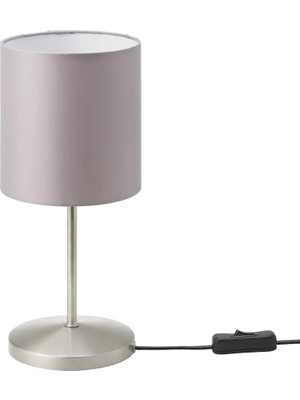 Valor Ikea Masa Lambası Ingared "" Masa Lambası 35 cm Yükseklik – Galvanize Çelik Kumaş Başlık – Gestreut