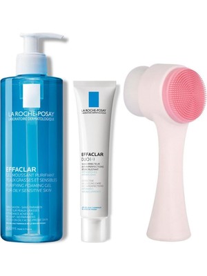 Valor La Roche Posay Effaclar Temizleme Jeli 400ML, Effaclar Duo(+) Bakım Kremi 40ML, Pudrashine Yüz Temi