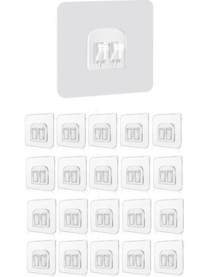 Valor Smartizi 20'li Çiftli Banyo Köşe Rafı Yedek Sticker (60X60MM) - 20 Parça Mega Ekonomik Paket Güçlü