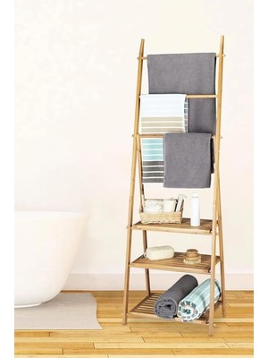 Valor Digithome Bambu 3 Raflı Havlu Askısı Banyo Düzenleyici Havluluk Organizer DB-0006