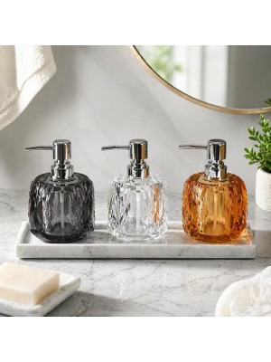 Valor Deconox 1 Adet Akrilik Sıvı Sabunluk (210 Ml) - 3 Farklı Renkli Kırılmaz Şeffaf Banyo ve Mutfak Düz