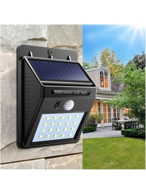 Valor Gaman Güneş Enerjili Hareket Sensörlü Duvara Monteli Su Geçirmez 20 LED Solar Lamba