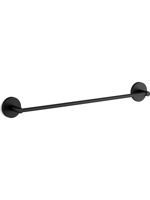 Valor Siyah Metal Uzun Havluluk 40 cm Duvara Monte Vidalı Lüks Banyo Havlu Askılığı Modern Mat Tasarım