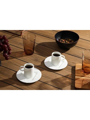 Valor Porland Superior Bone Porcelain Elix 2 Kişilik Kahve Takımı 85CC