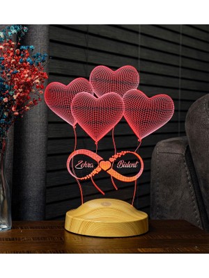 Valor 3D Sonsuz Aşk Hediyesi Seni Seviyorum 3 Boyutlu LED Lamba
