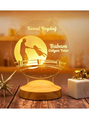Valor Babalar Günü Hediyesi, Canım Babam Kız Figürlü Babalar Günü Hediyesi LED Lamba